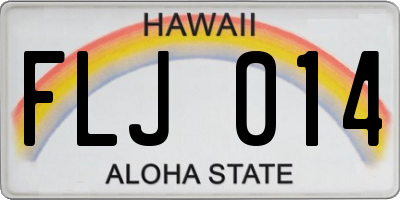 HI license plate FLJ014