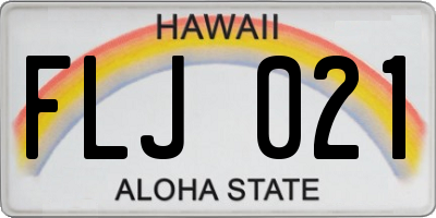 HI license plate FLJ021