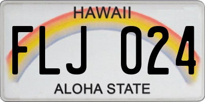 HI license plate FLJ024