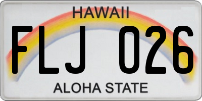 HI license plate FLJ026