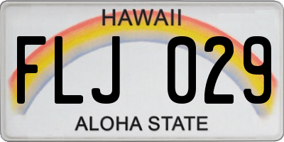 HI license plate FLJ029