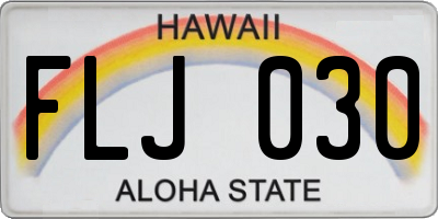 HI license plate FLJ030