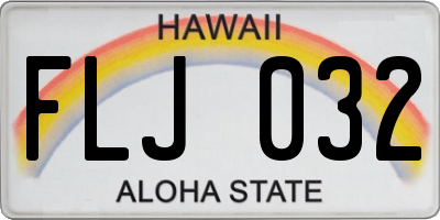 HI license plate FLJ032