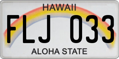 HI license plate FLJ033