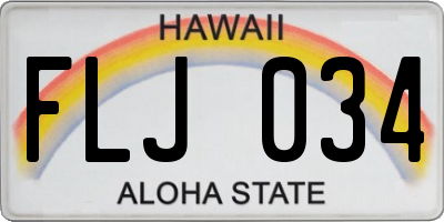 HI license plate FLJ034