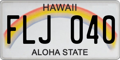 HI license plate FLJ040