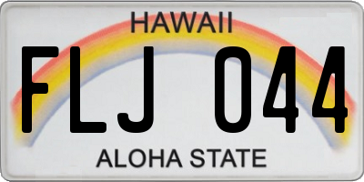 HI license plate FLJ044