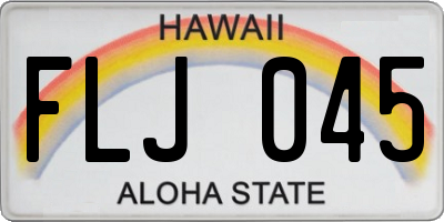 HI license plate FLJ045