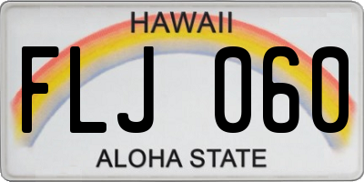 HI license plate FLJ060