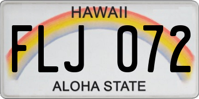 HI license plate FLJ072