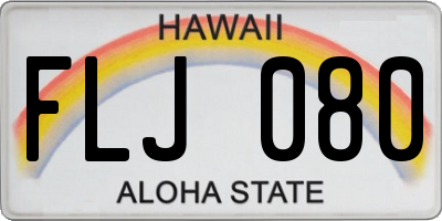 HI license plate FLJ080