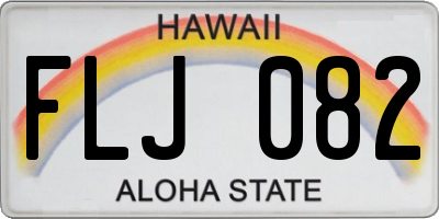 HI license plate FLJ082