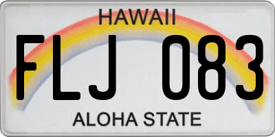 HI license plate FLJ083