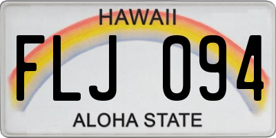 HI license plate FLJ094