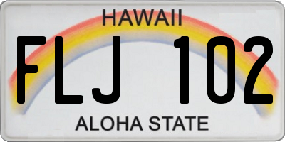 HI license plate FLJ102