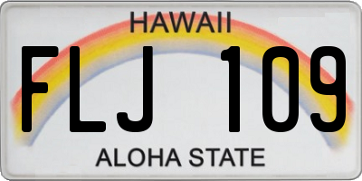 HI license plate FLJ109
