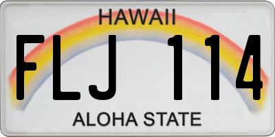 HI license plate FLJ114