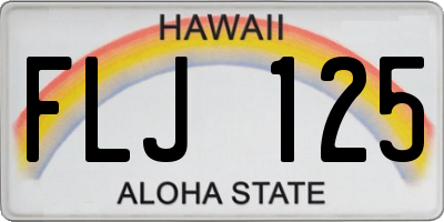 HI license plate FLJ125