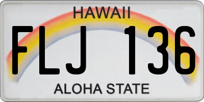 HI license plate FLJ136