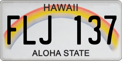 HI license plate FLJ137