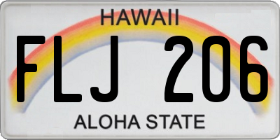HI license plate FLJ206