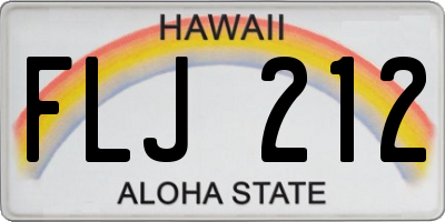 HI license plate FLJ212