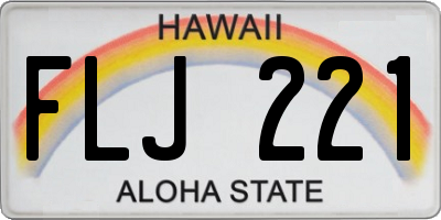 HI license plate FLJ221