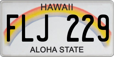 HI license plate FLJ229