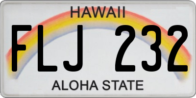 HI license plate FLJ232