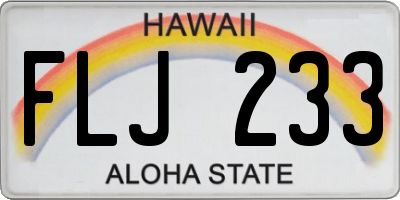 HI license plate FLJ233