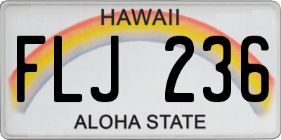HI license plate FLJ236