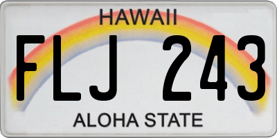 HI license plate FLJ243