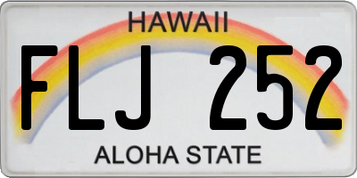 HI license plate FLJ252