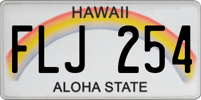 HI license plate FLJ254
