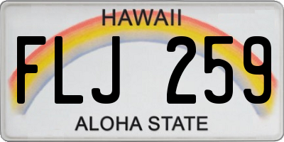 HI license plate FLJ259