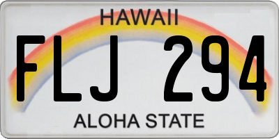 HI license plate FLJ294