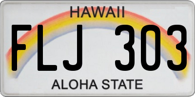 HI license plate FLJ303