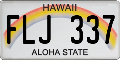 HI license plate FLJ337