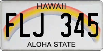 HI license plate FLJ345