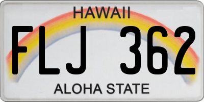 HI license plate FLJ362