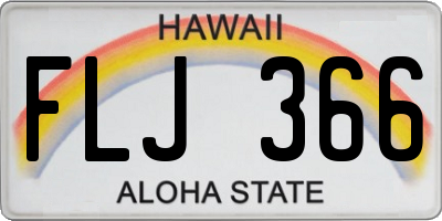 HI license plate FLJ366