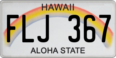 HI license plate FLJ367