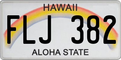 HI license plate FLJ382