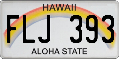 HI license plate FLJ393