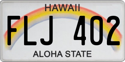 HI license plate FLJ402