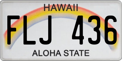 HI license plate FLJ436