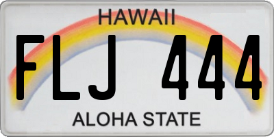 HI license plate FLJ444