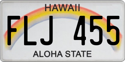 HI license plate FLJ455