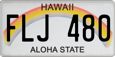 HI license plate FLJ480