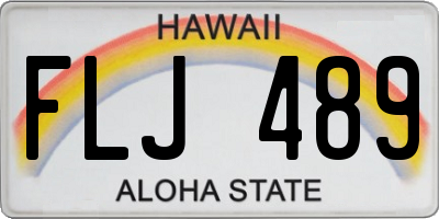 HI license plate FLJ489